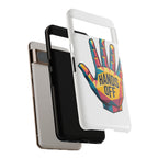 Hands Off Phone Case — Bold Geometric Palm Graphic