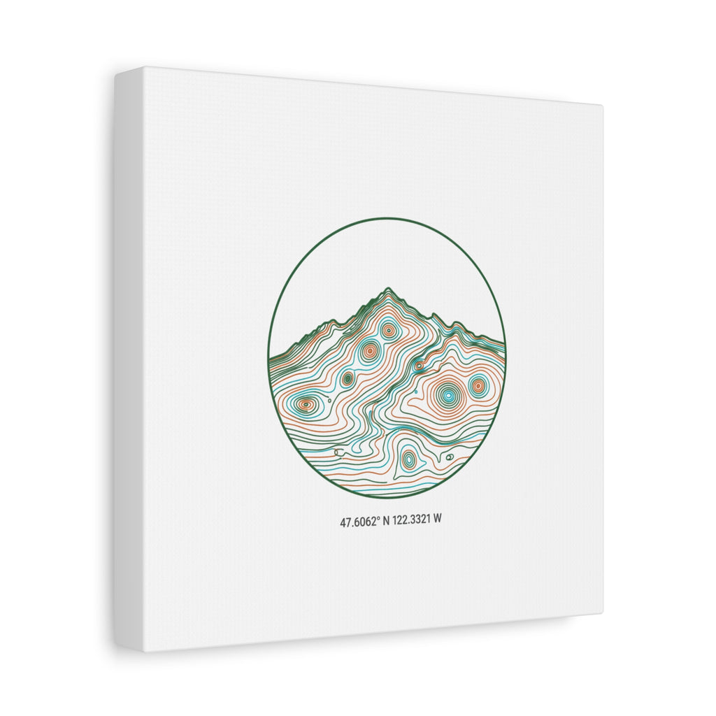 Topographic Contour Line Mountain Canvas, topographic map print | terrain poster