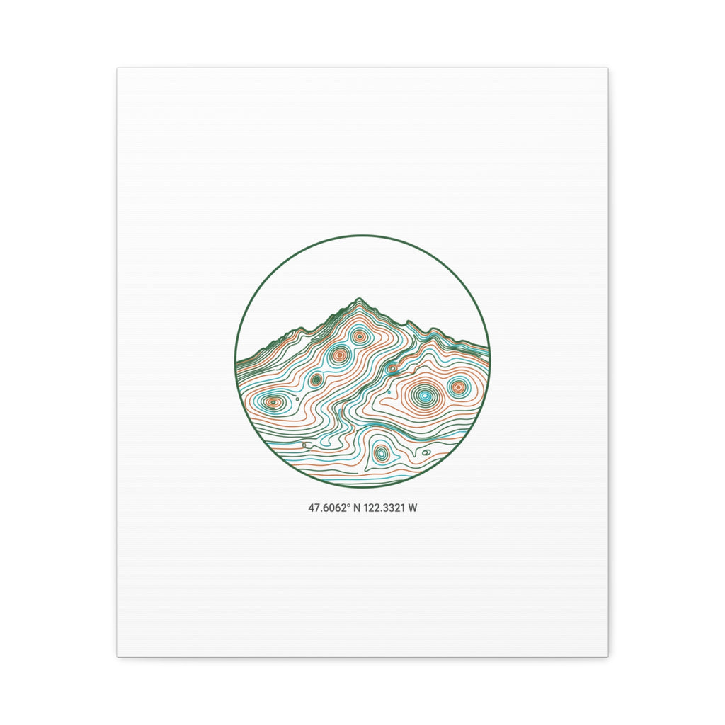 Topographic Contour Line Mountain Canvas, topographic map print | terrain poster