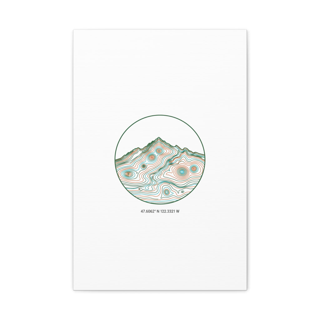 Topographic Contour Line Mountain Canvas, topographic map print | terrain poster