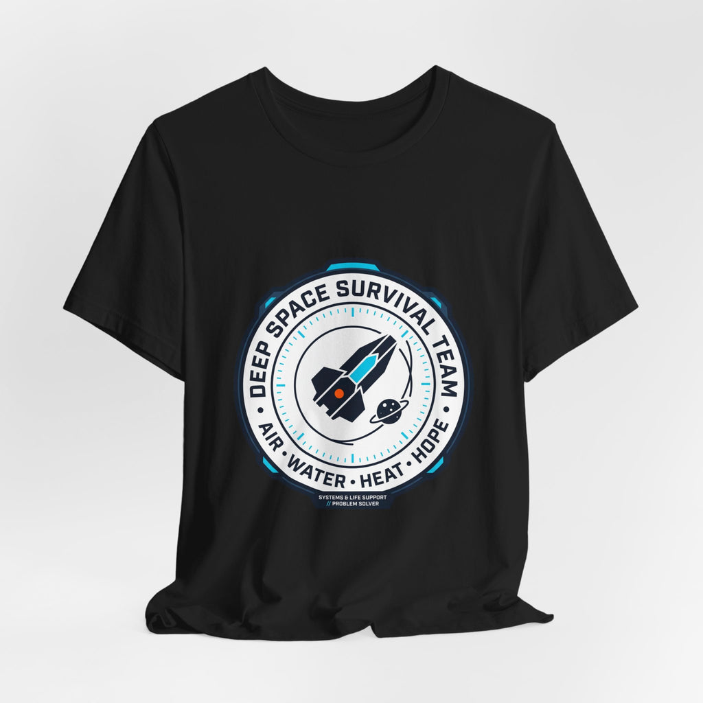 Deep Space Survival Team Tee | mission patch, hard sci‑fi exploration