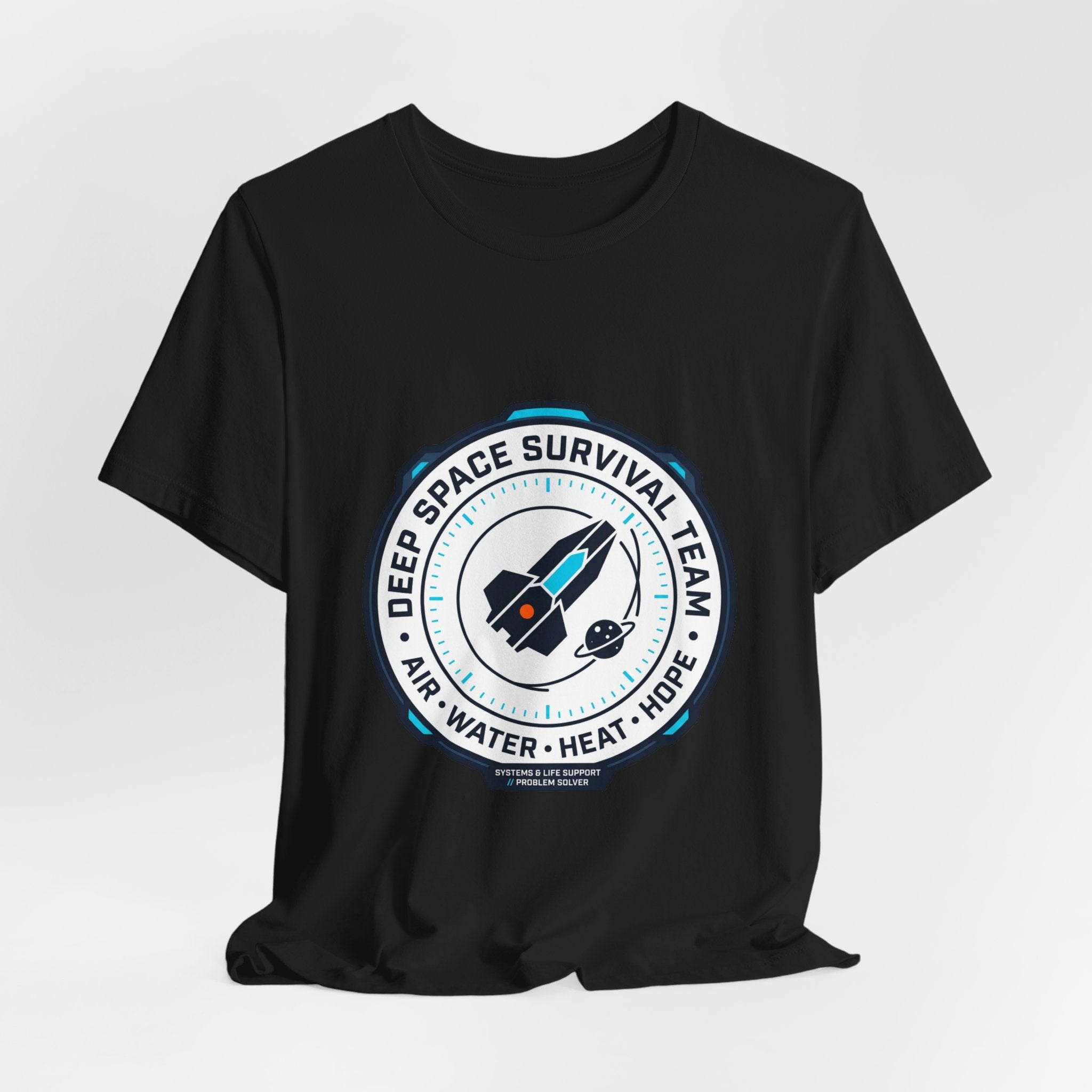 Deep Space Survival Team Tee | mission patch, hard sci‑fi exploration