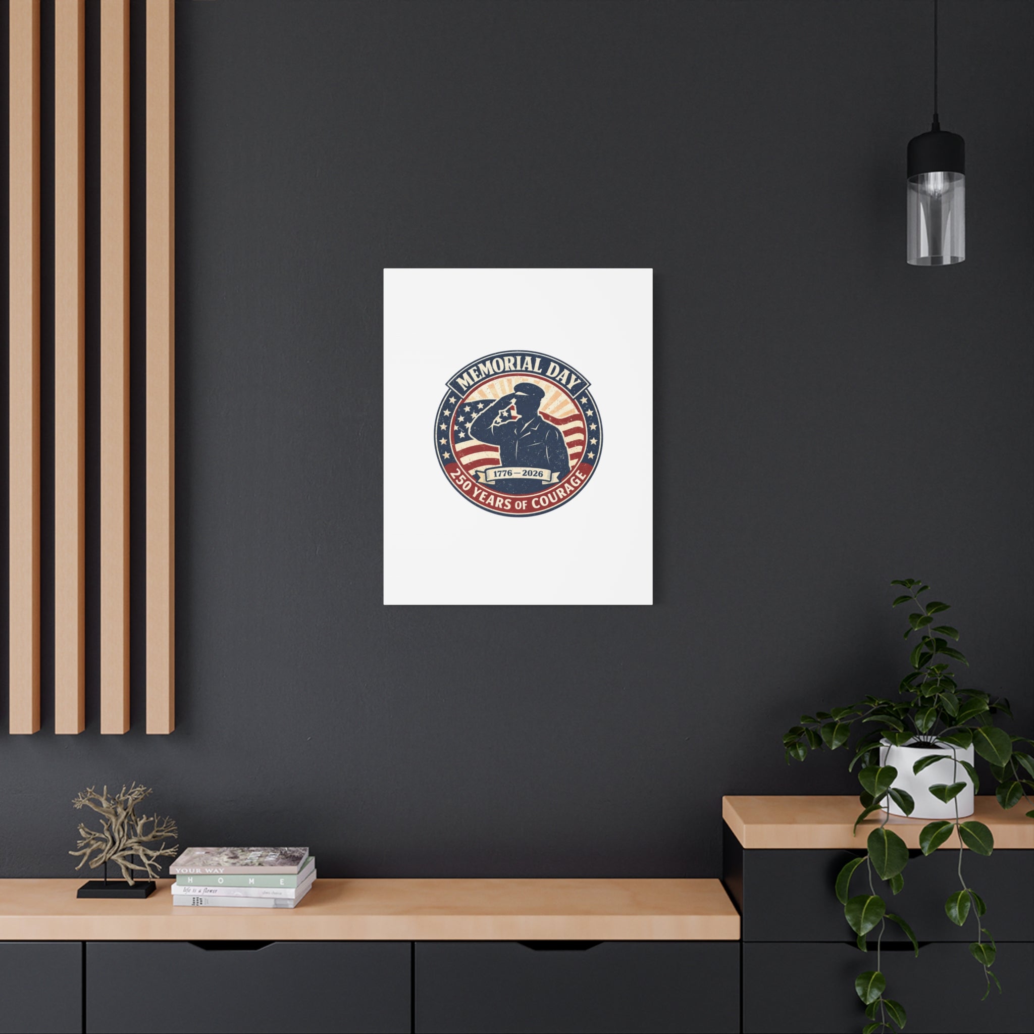 Memorial Day USA 250 Canvas, 1776–2026 Vintage Distressed Patriotic Print