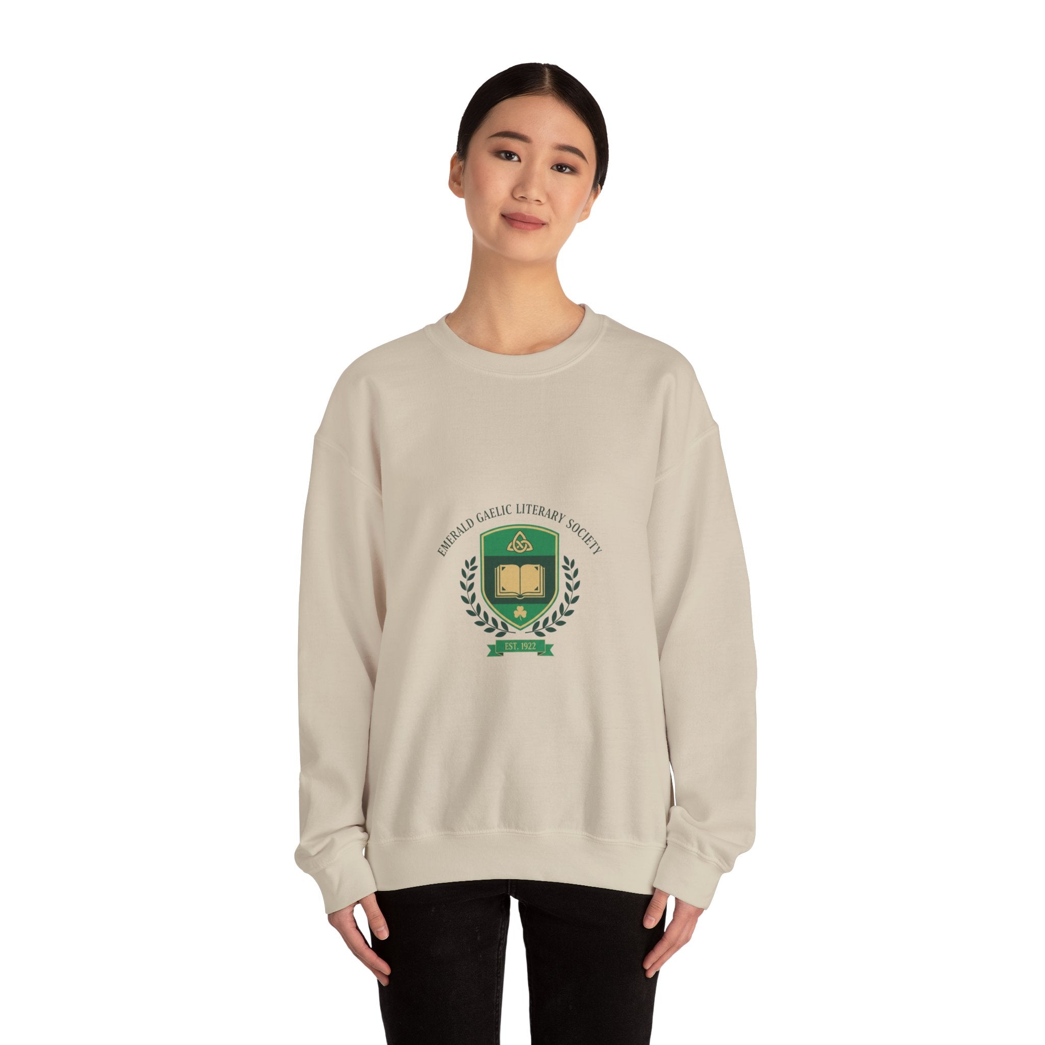 Celtic Crest Gaelic Library Sweatshirt | Irish Heritage Logo, Knotwork