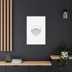 Topographic Contour Line Mountain Canvas, topographic map print | terrain poster