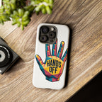 Hands Off Phone Case — Bold Geometric Palm Graphic
