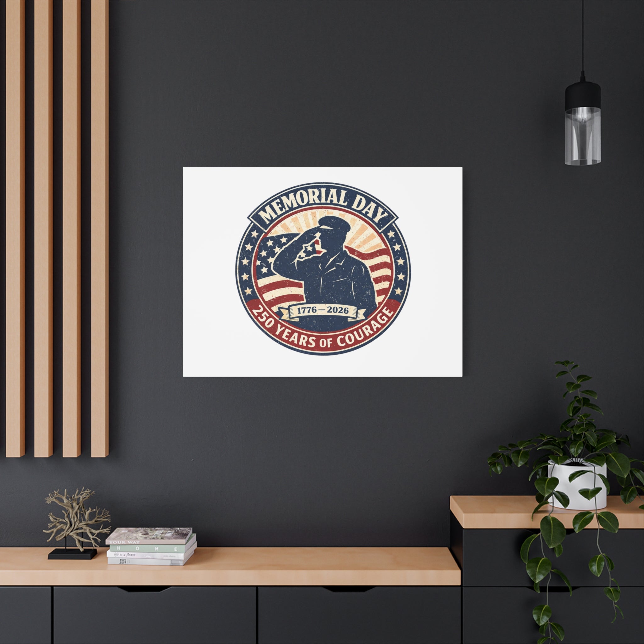 Memorial Day USA 250 Canvas, 1776–2026 Vintage Distressed Patriotic Print