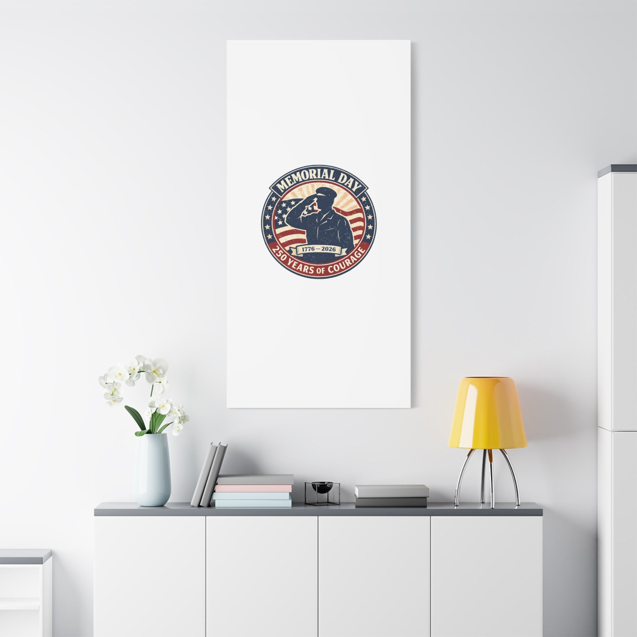 Memorial Day USA 250 Canvas, 1776–2026 Vintage Distressed Patriotic Print