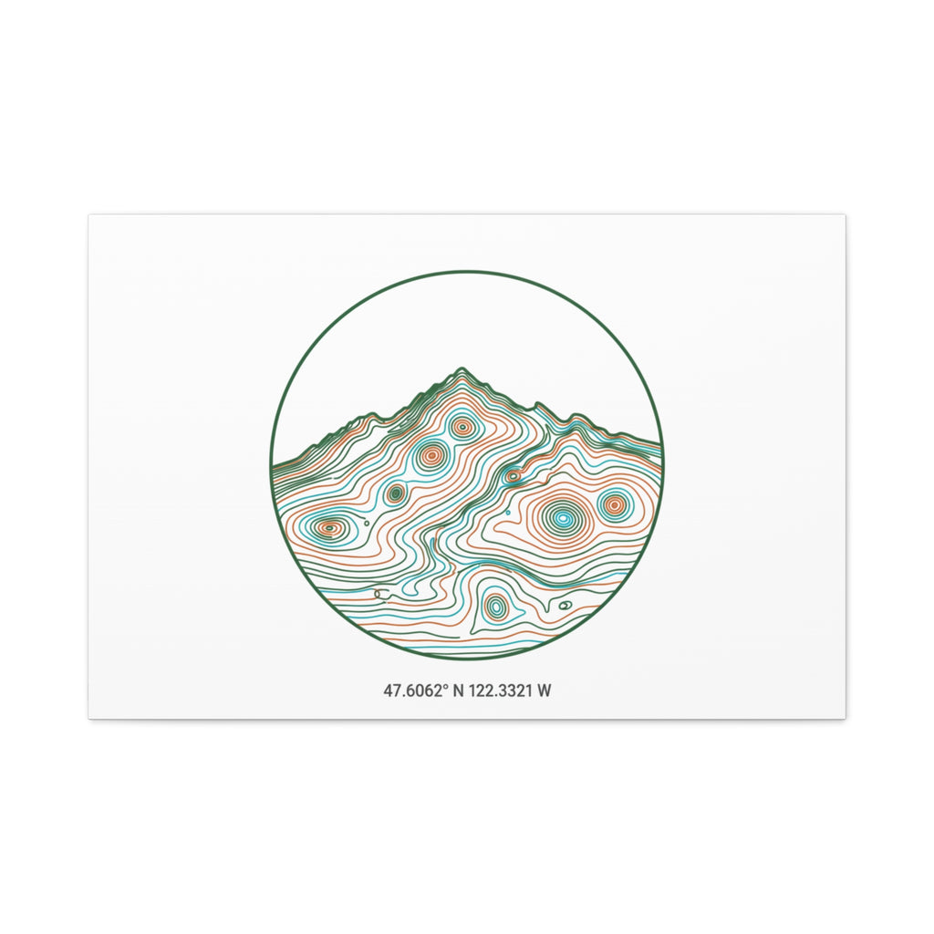 Topographic Contour Line Mountain Canvas, topographic map print | terrain poster