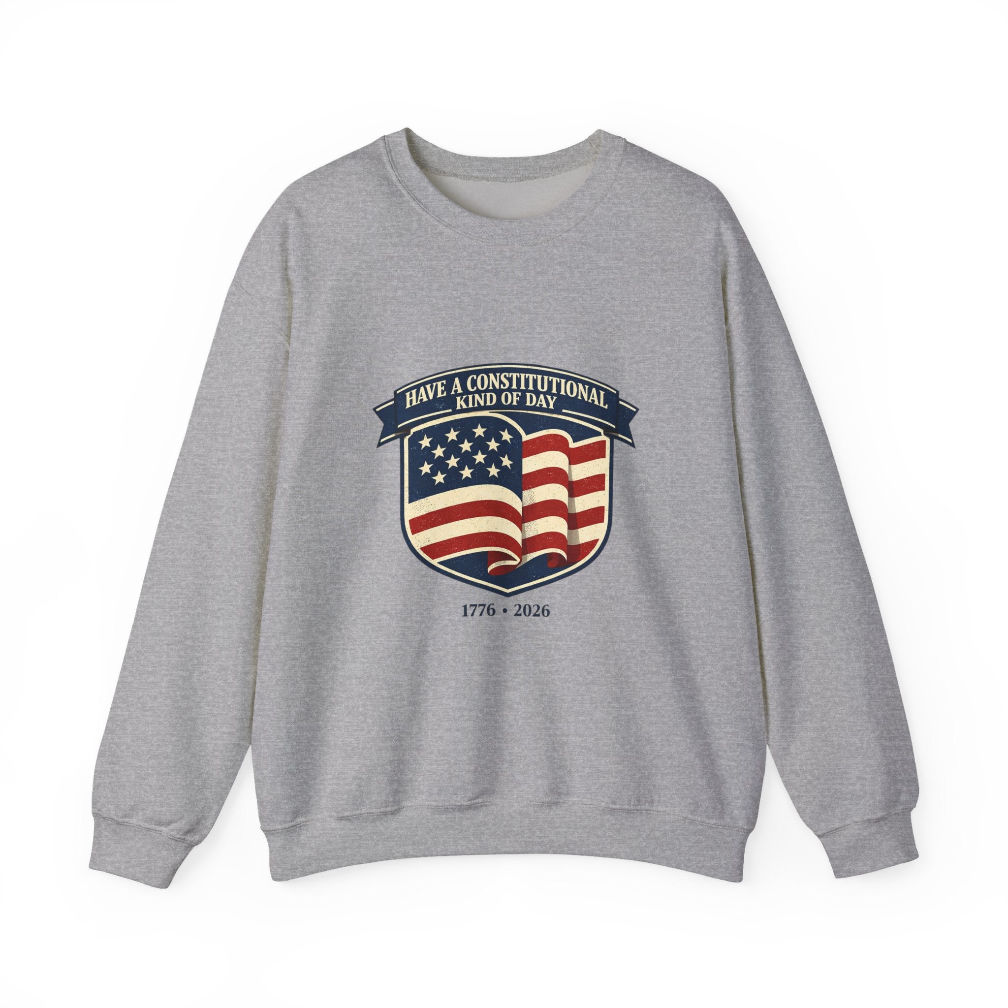 USA 250 Vintage Distressed Flag Crest Crewneck Sweatshirt | 1776–2026 Memorial Day
