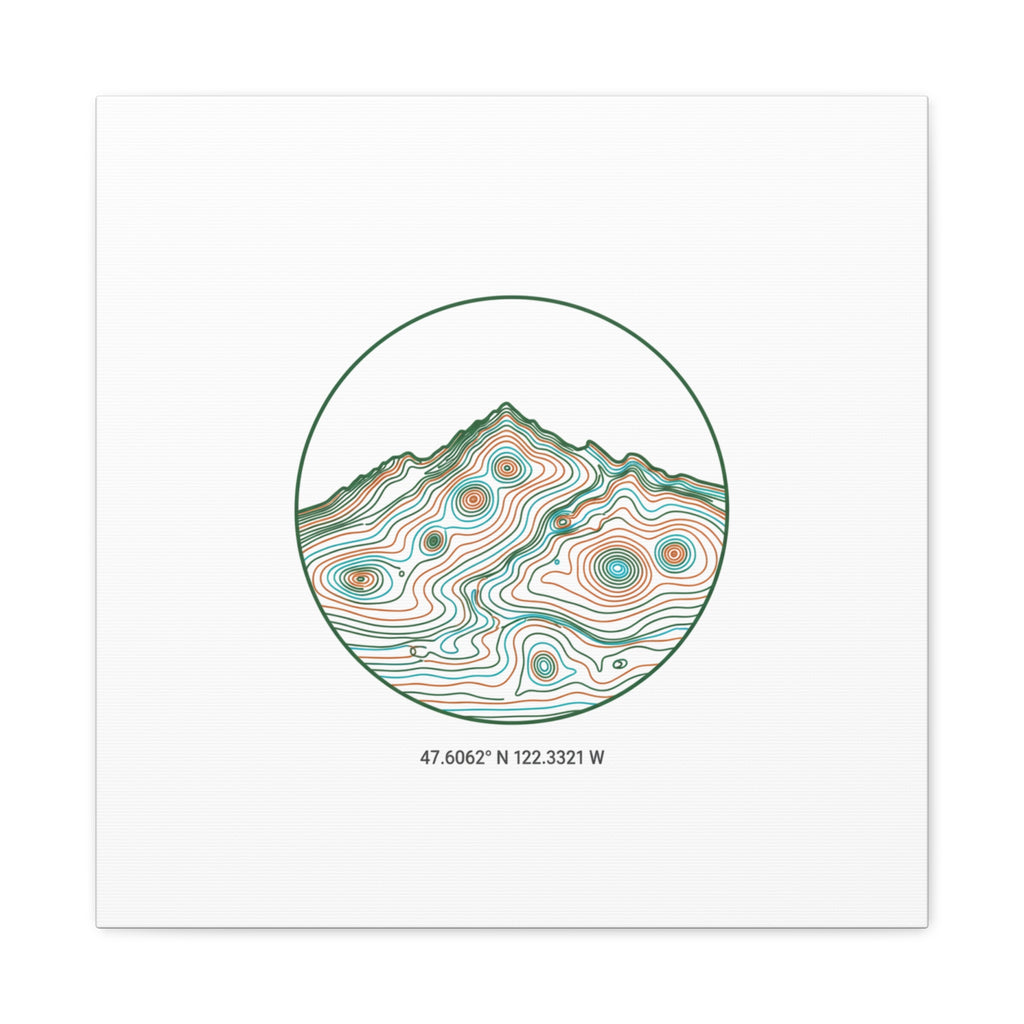 Topographic Contour Line Mountain Canvas, topographic map print | terrain poster