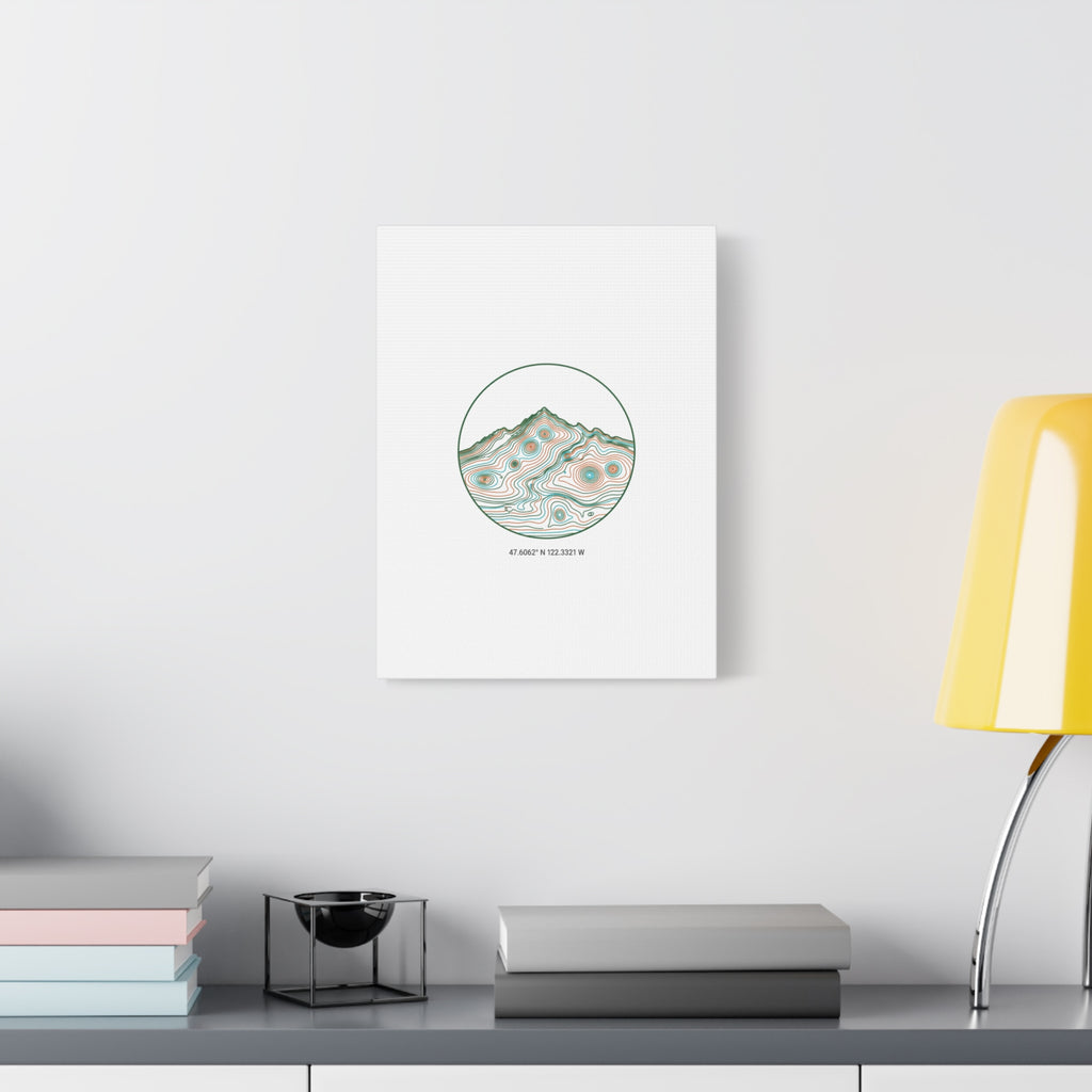 Topographic Contour Line Mountain Canvas, topographic map print | terrain poster