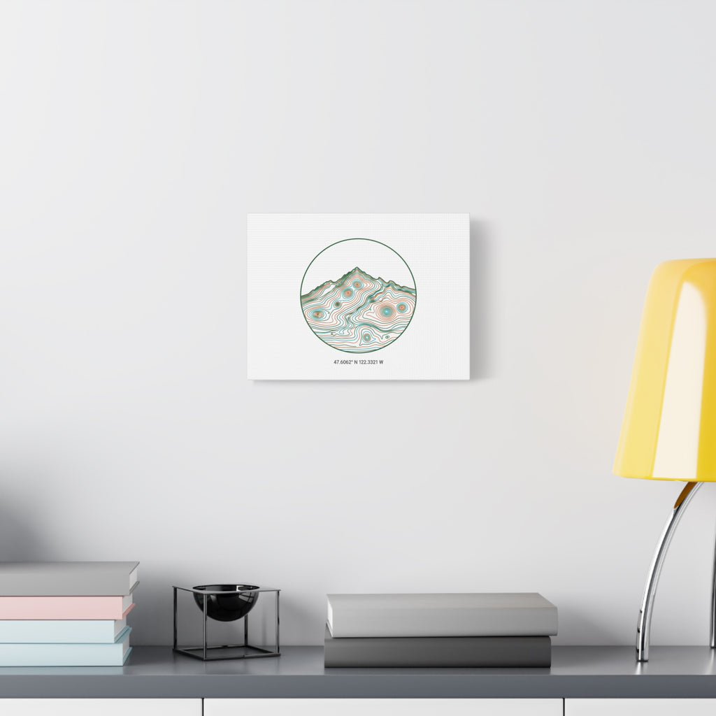 Topographic Contour Line Mountain Canvas, topographic map print | terrain poster