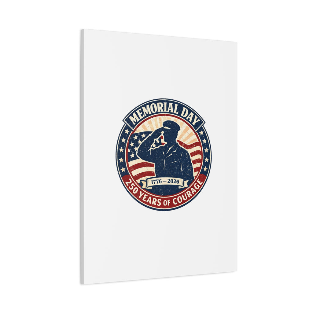 Memorial Day USA 250 Canvas, 1776–2026 Vintage Distressed Patriotic Print