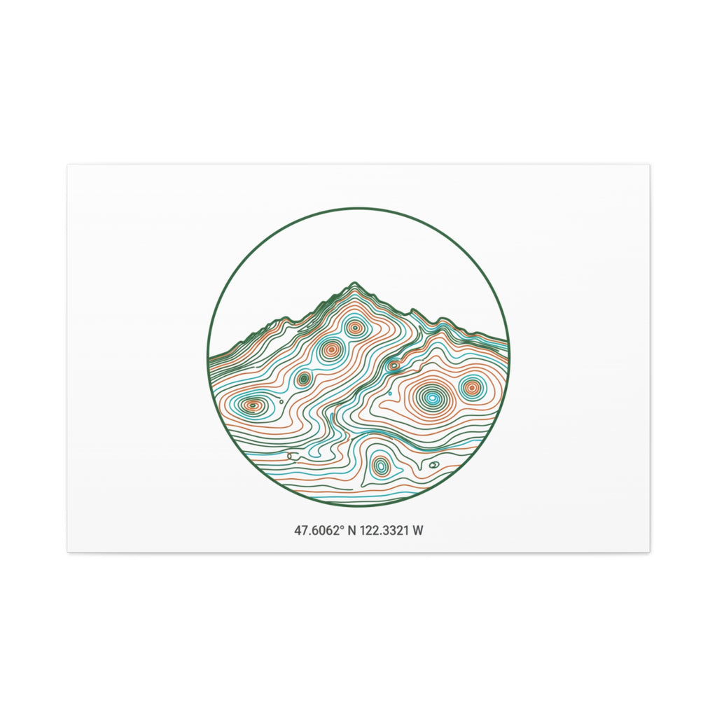 Topographic Contour Line Mountain Canvas, topographic map print | terrain poster