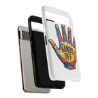 Hands Off Phone Case — Bold Geometric Palm Graphic