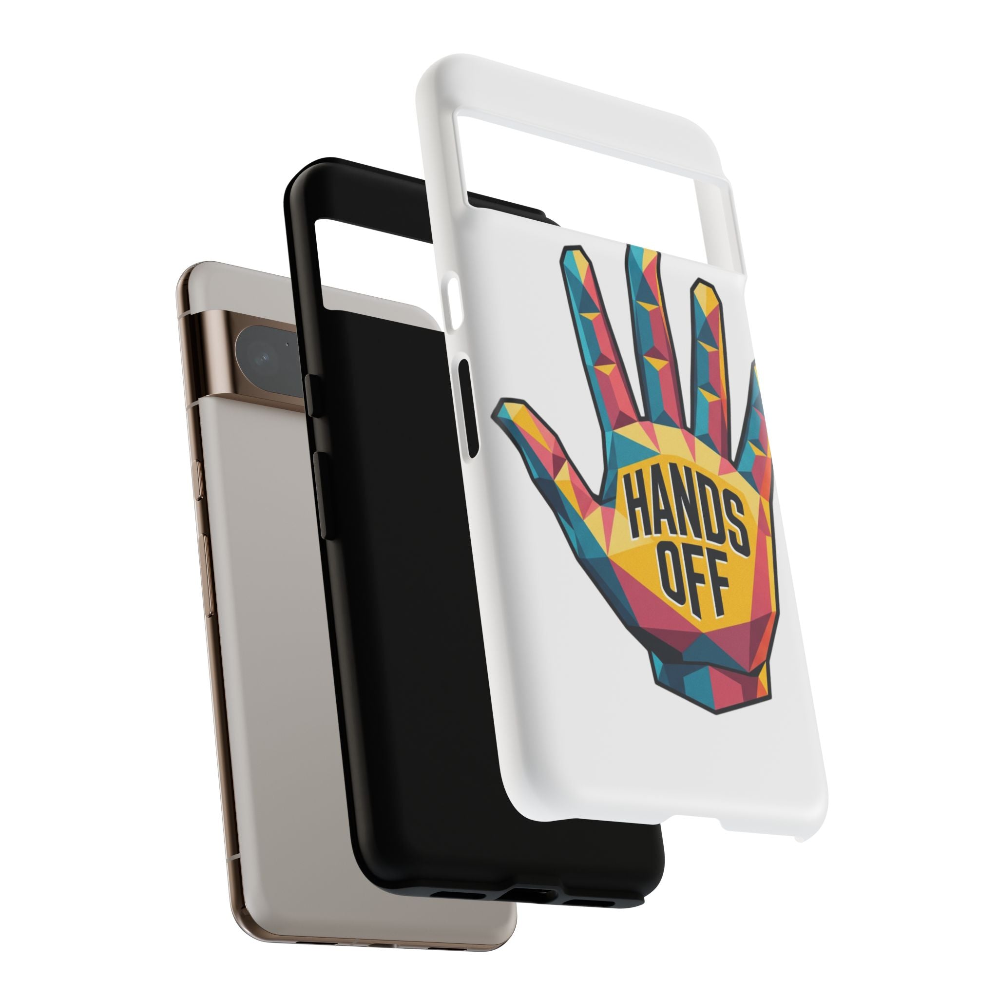 Hands Off Phone Case — Bold Geometric Palm Graphic