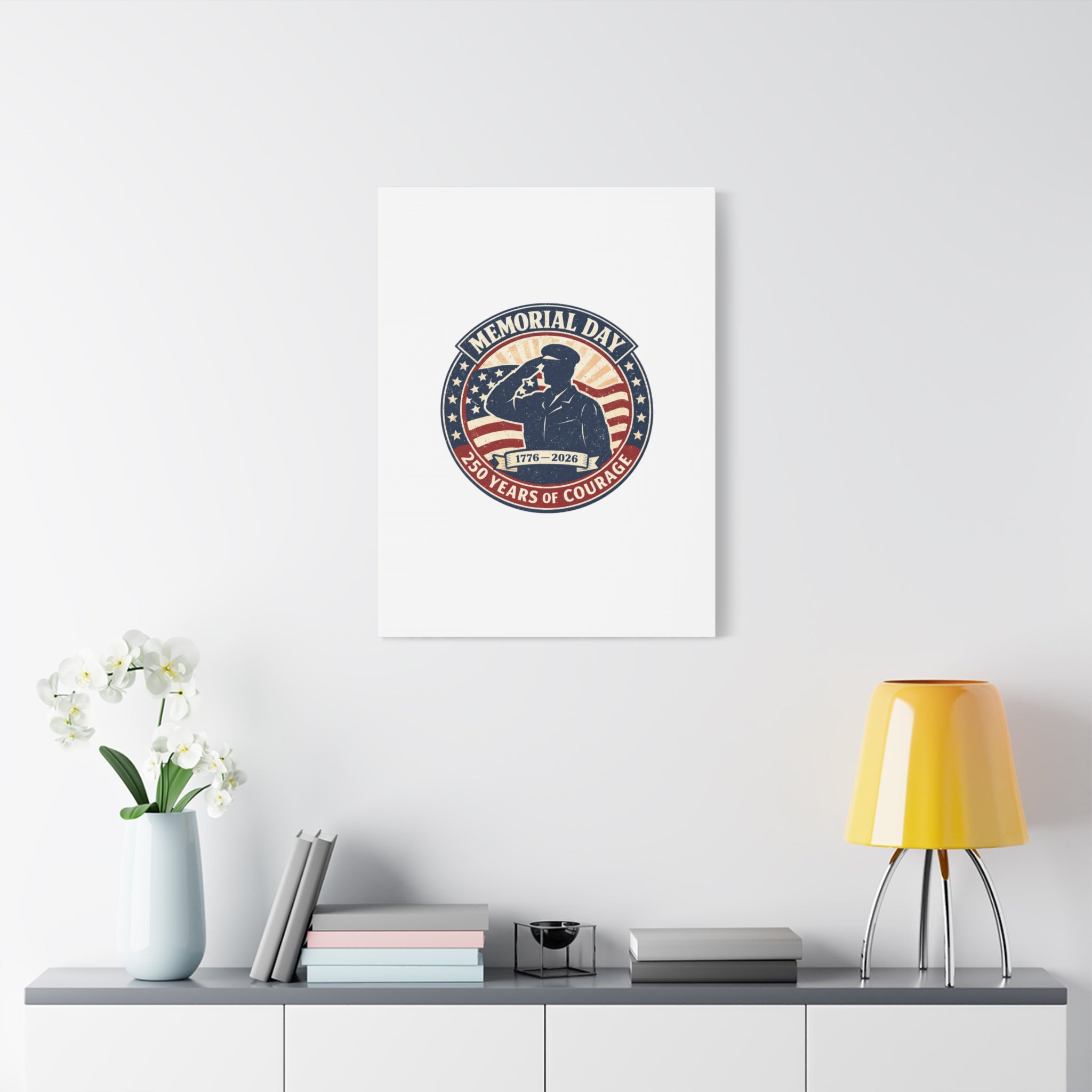 Memorial Day USA 250 Canvas, 1776–2026 Vintage Distressed Patriotic Print