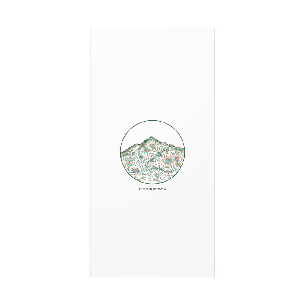 Topographic Contour Line Mountain Canvas, topographic map print | terrain poster
