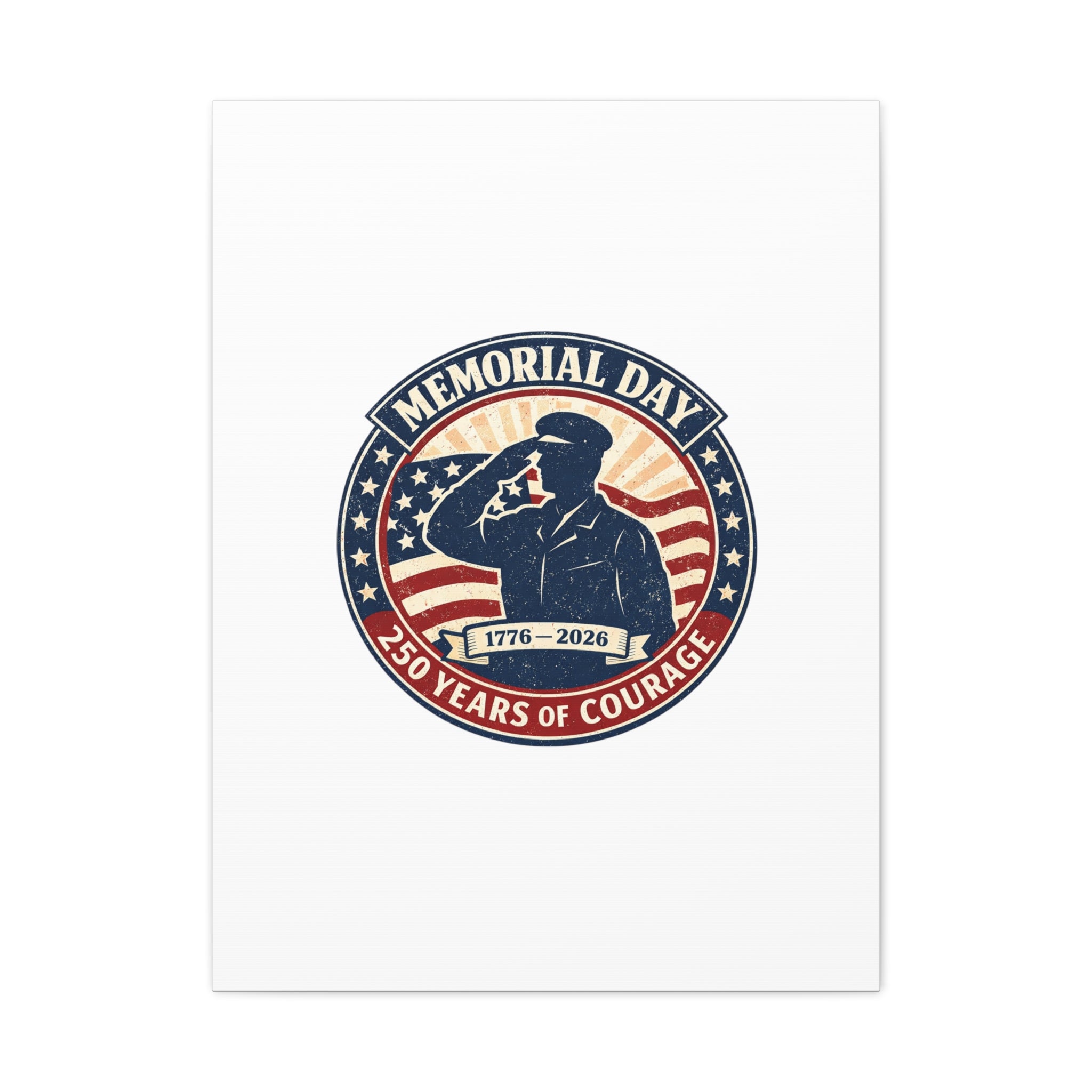 Memorial Day USA 250 Canvas, 1776–2026 Vintage Distressed Patriotic Print