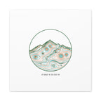 Topographic Contour Line Mountain Canvas, topographic map print | terrain poster