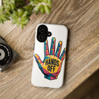 Hands Off Phone Case — Bold Geometric Palm Graphic