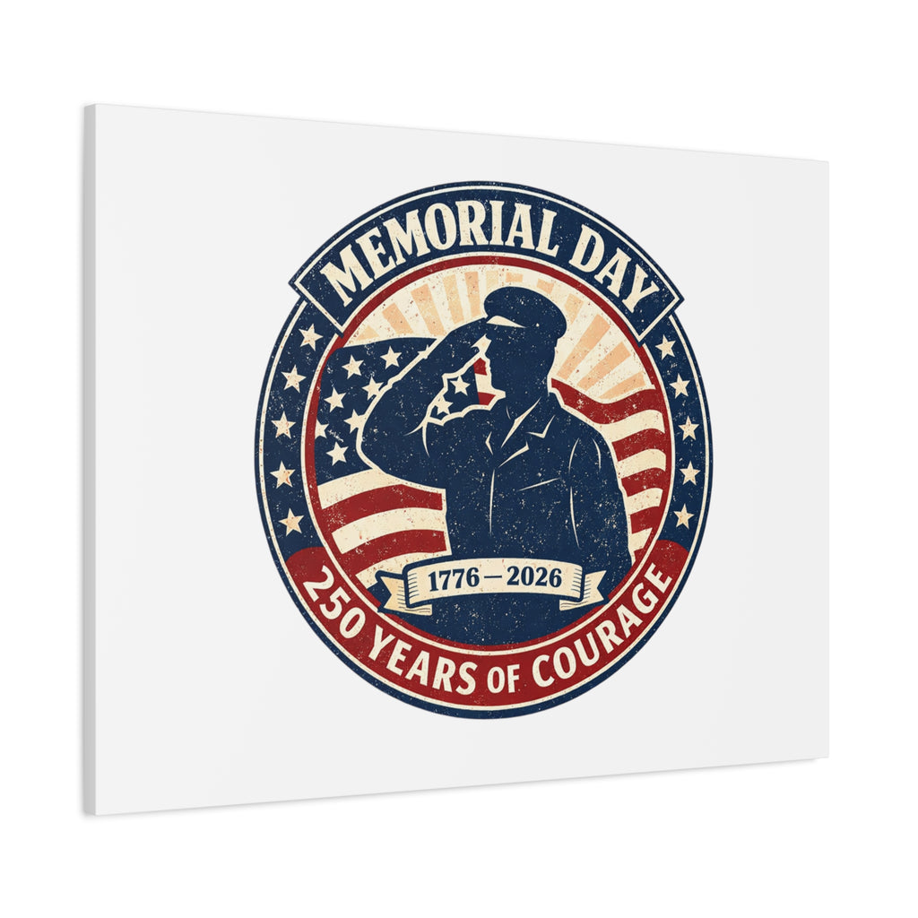 Memorial Day USA 250 Canvas, 1776–2026 Vintage Distressed Patriotic Print