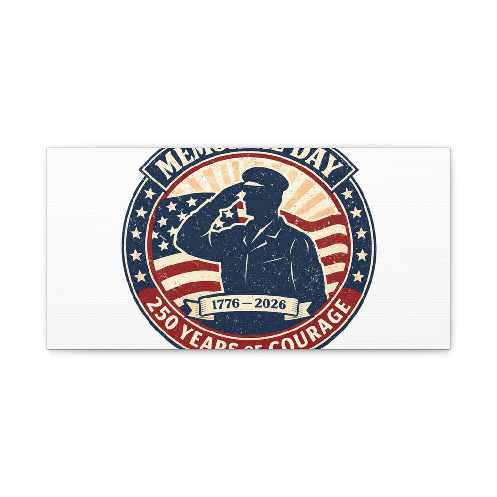 Memorial Day USA 250 Canvas, 1776–2026 Vintage Distressed Patriotic Print