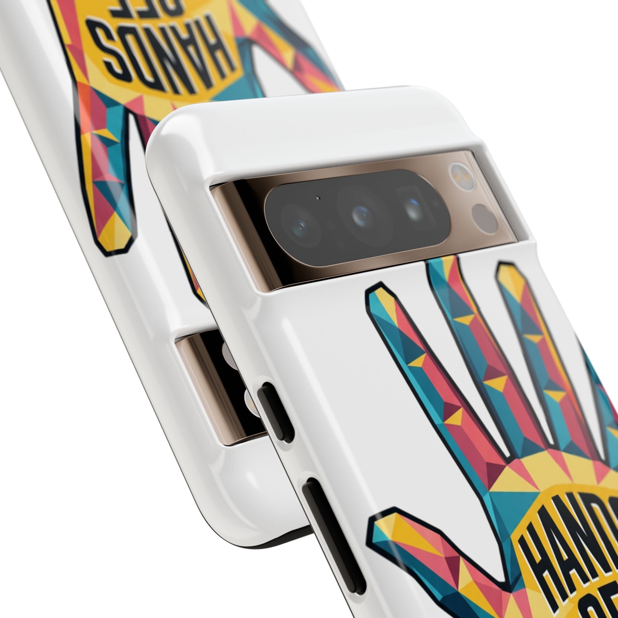 Hands Off Phone Case — Bold Geometric Palm Graphic
