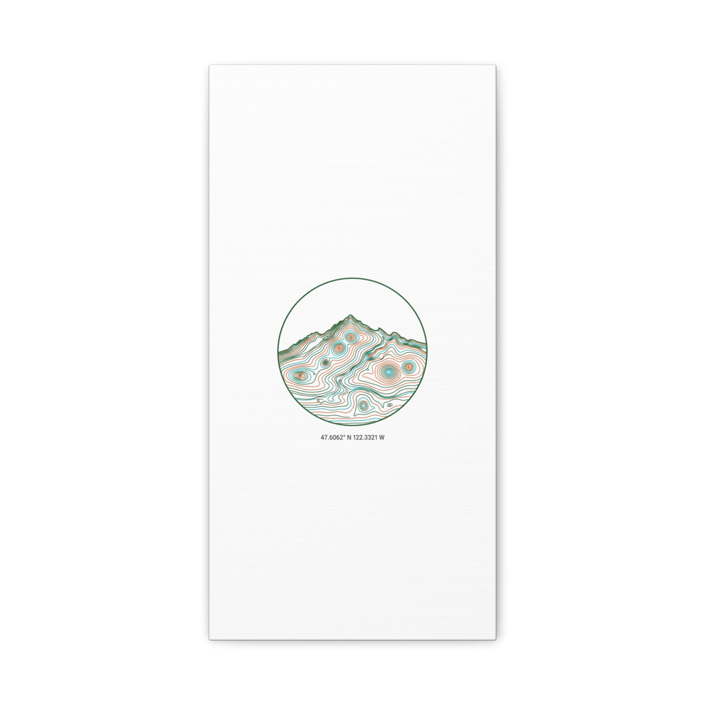 Topographic Contour Line Mountain Canvas, topographic map print | terrain poster
