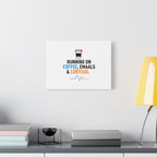 Running on Coffee, Emails & Cortisol Canvas | stress meme, burnout decor