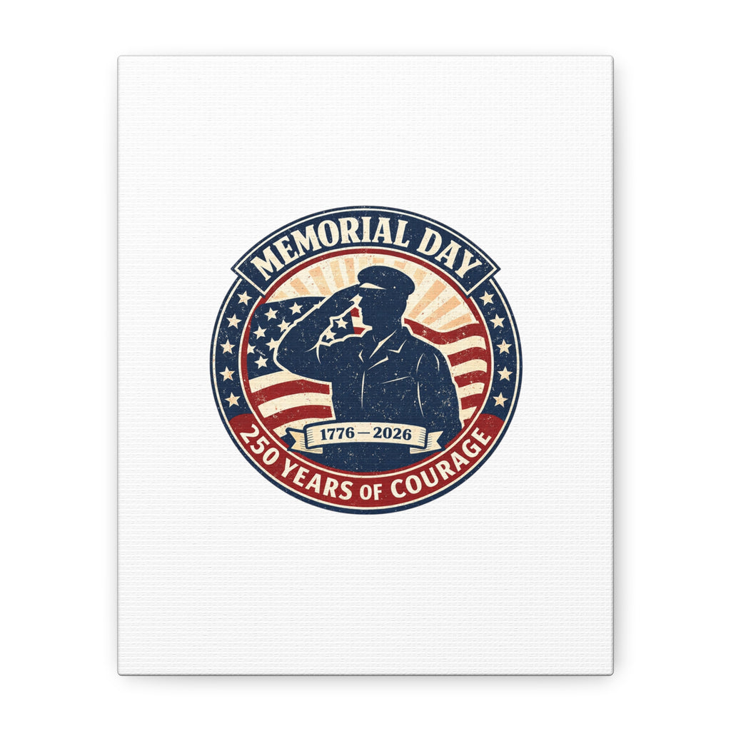 Memorial Day USA 250 Canvas, 1776–2026 Vintage Distressed Patriotic Print