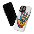 Hands Off Phone Case — Bold Geometric Palm Graphic