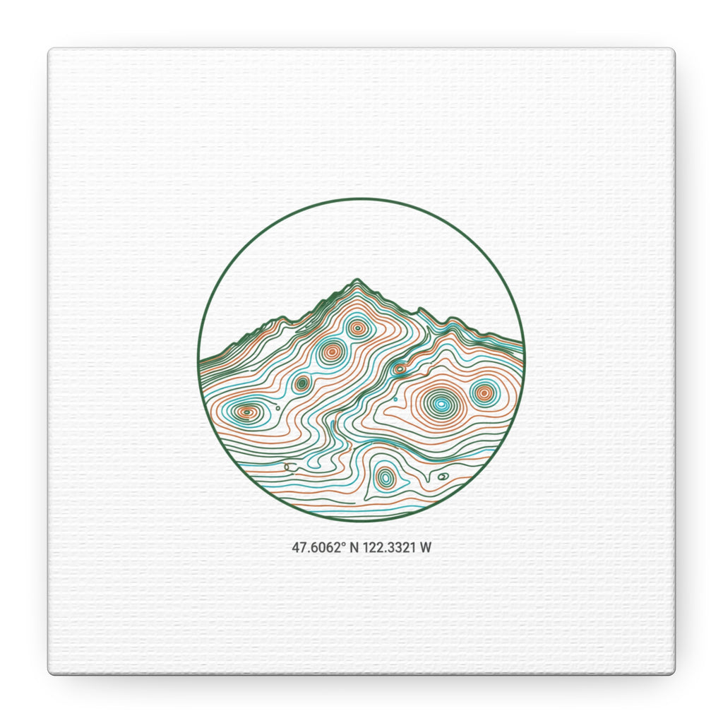 Topographic Contour Line Mountain Canvas, topographic map print | terrain poster