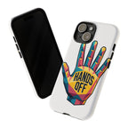 Hands Off Phone Case — Bold Geometric Palm Graphic