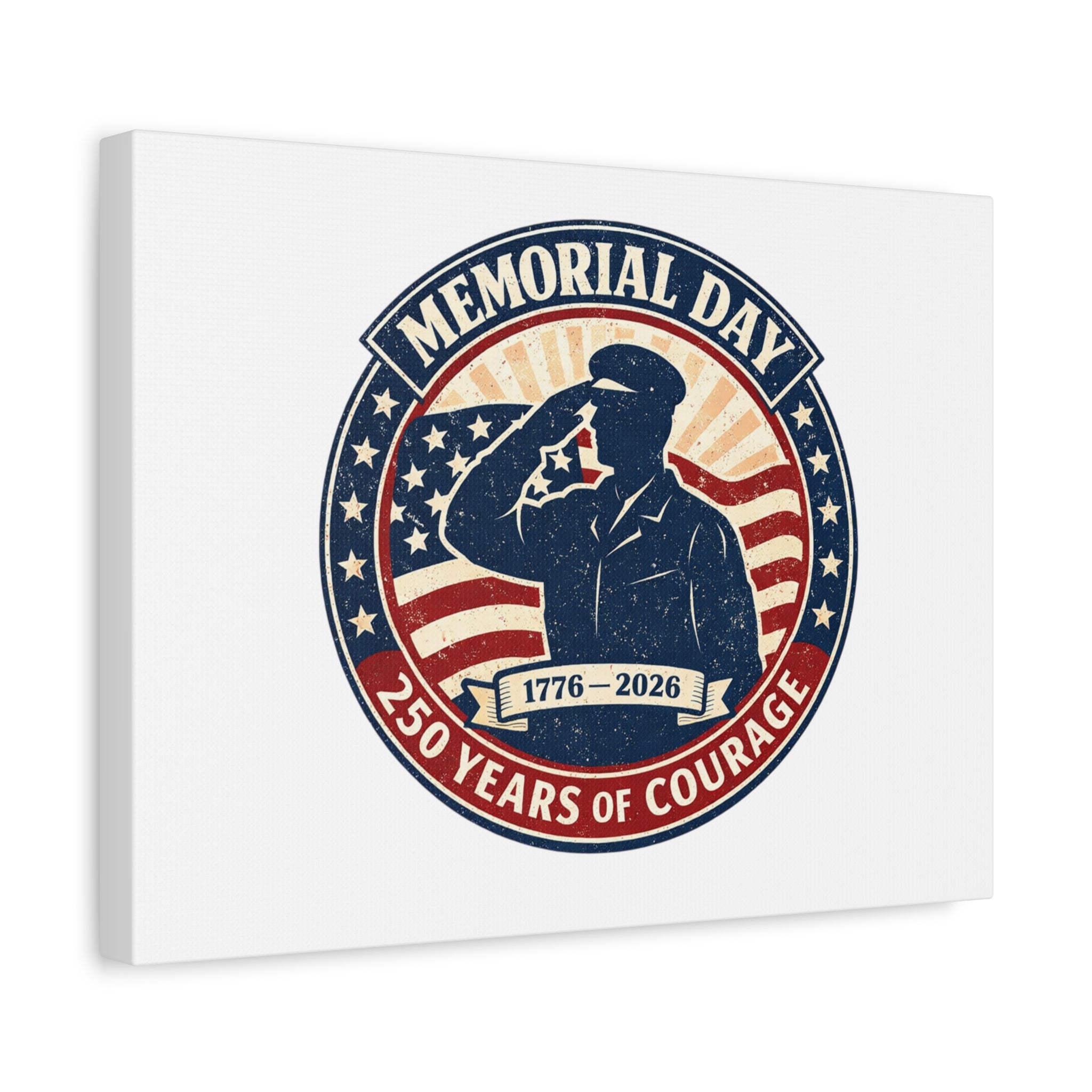 Memorial Day USA 250 Canvas, 1776–2026 Vintage Distressed Patriotic Print