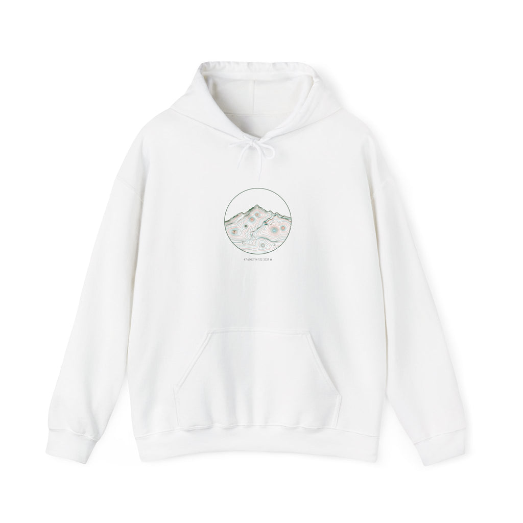 Topographic Contour Mountain Hoodie | topographic map print, contour line design