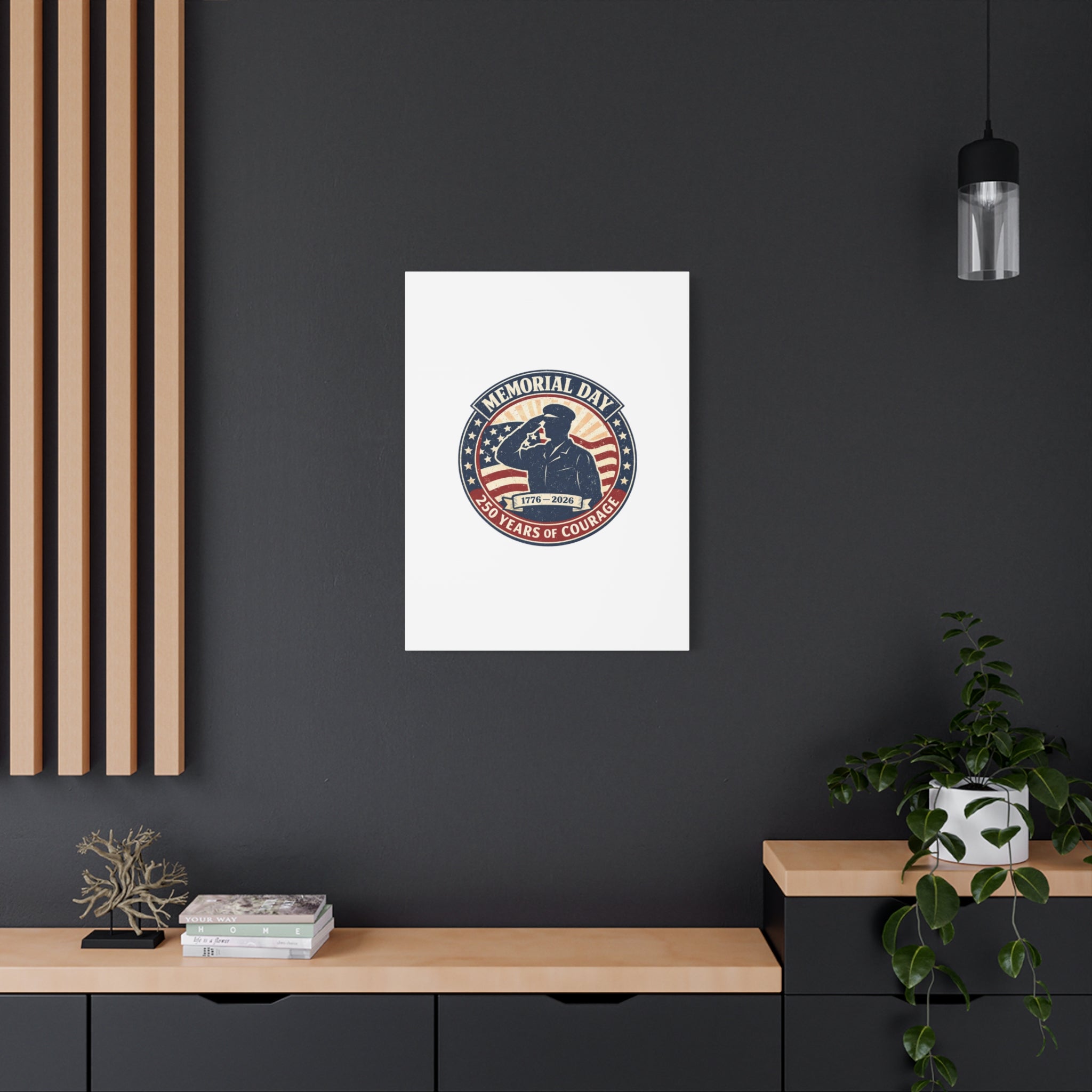 Memorial Day USA 250 Canvas, 1776–2026 Vintage Distressed Patriotic Print