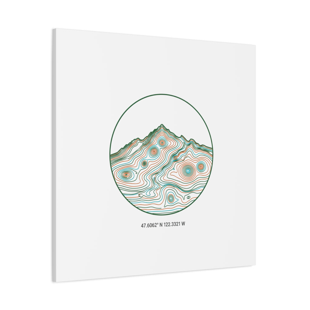Topographic Contour Line Mountain Canvas, topographic map print | terrain poster