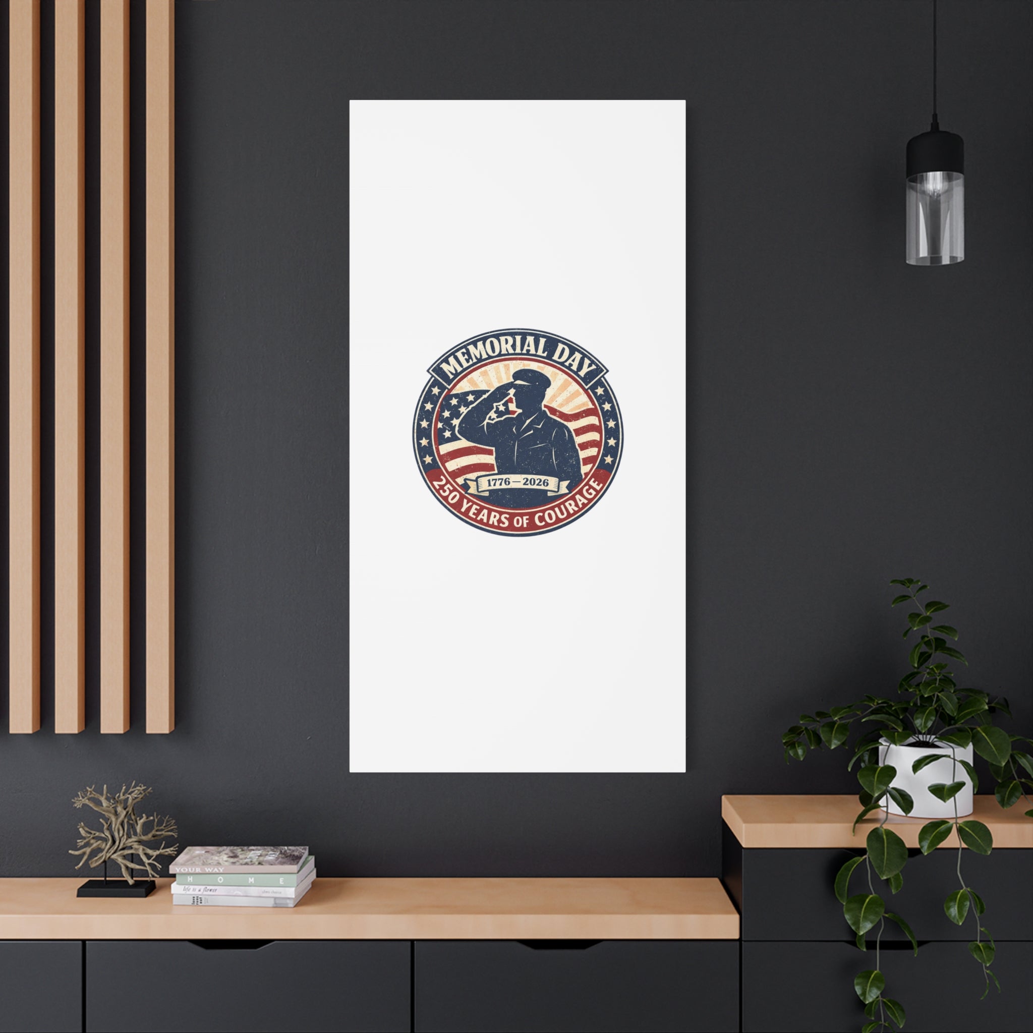 Memorial Day USA 250 Canvas, 1776–2026 Vintage Distressed Patriotic Print