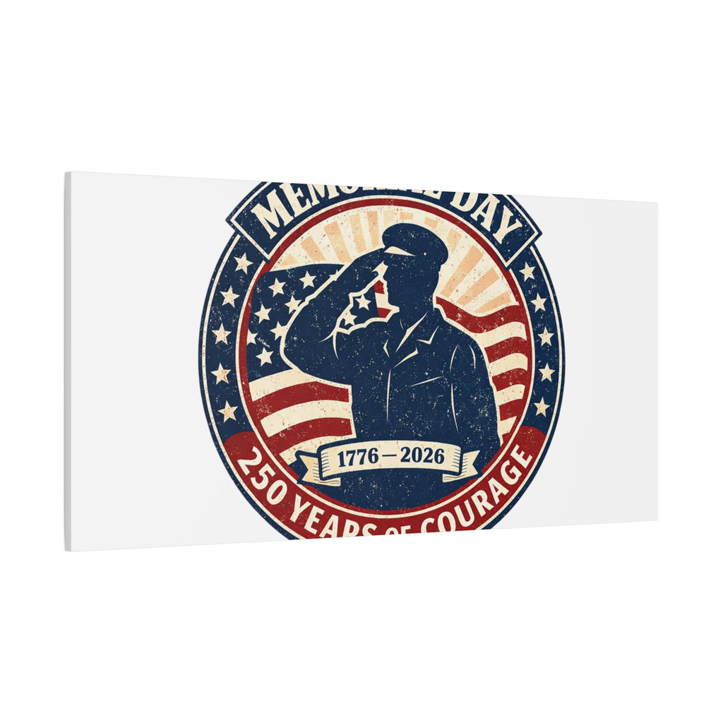 Memorial Day USA 250 Canvas, 1776–2026 Vintage Distressed Patriotic Print