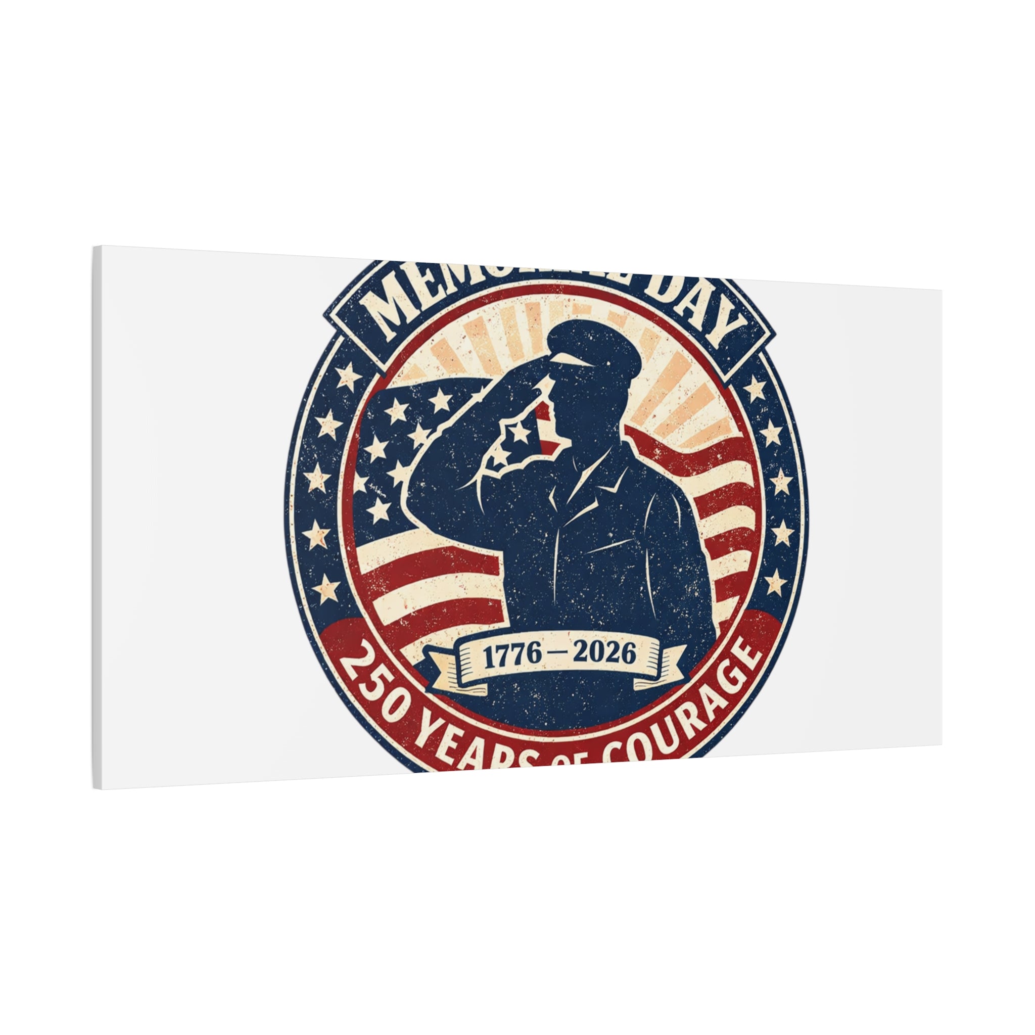 Memorial Day USA 250 Canvas, 1776–2026 Vintage Distressed Patriotic Print