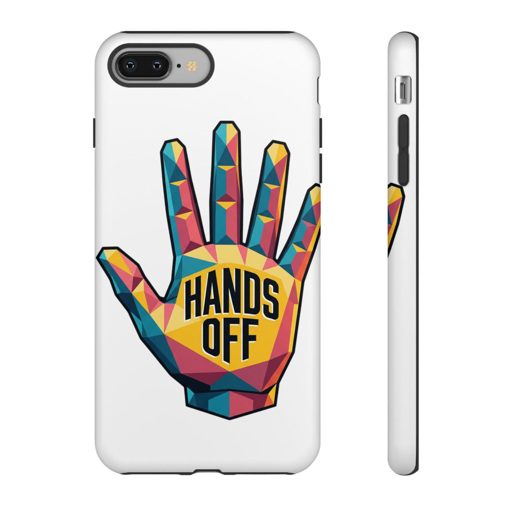 Hands Off Phone Case — Bold Geometric Palm Graphic