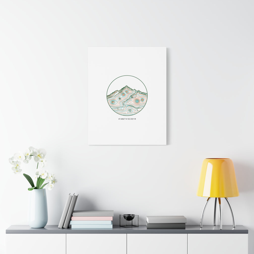 Topographic Contour Line Mountain Canvas, topographic map print | terrain poster