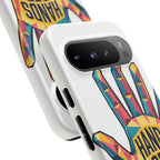 Hands Off Phone Case — Bold Geometric Palm Graphic