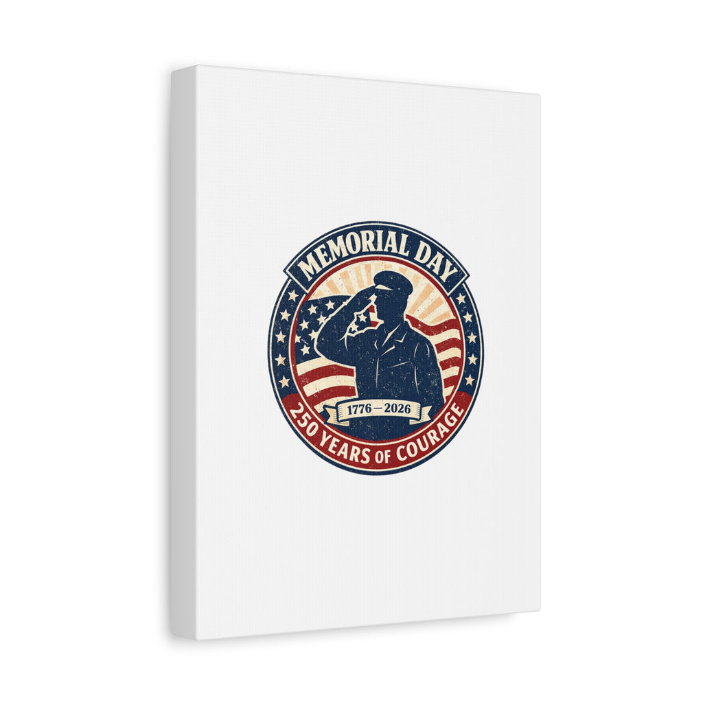 Memorial Day USA 250 Canvas, 1776–2026 Vintage Distressed Patriotic Print