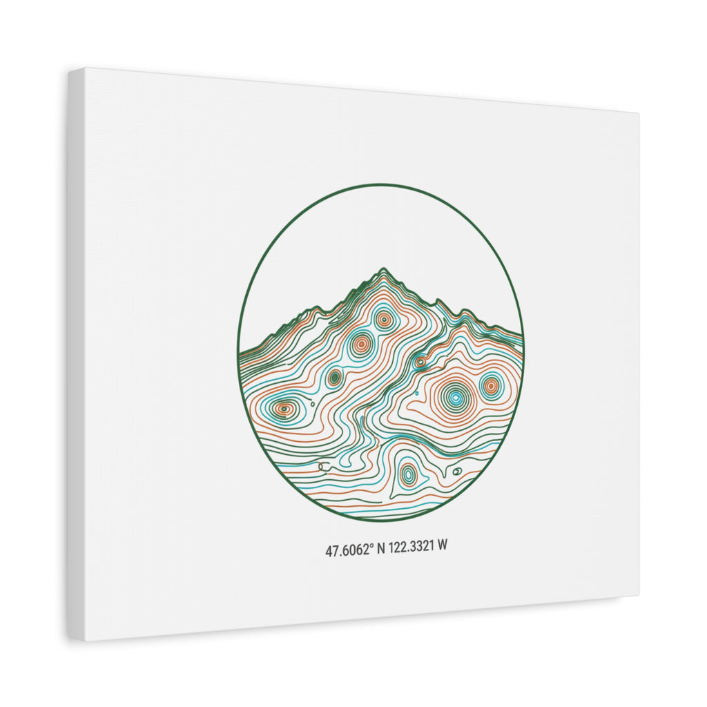 Topographic Contour Line Mountain Canvas, topographic map print | terrain poster