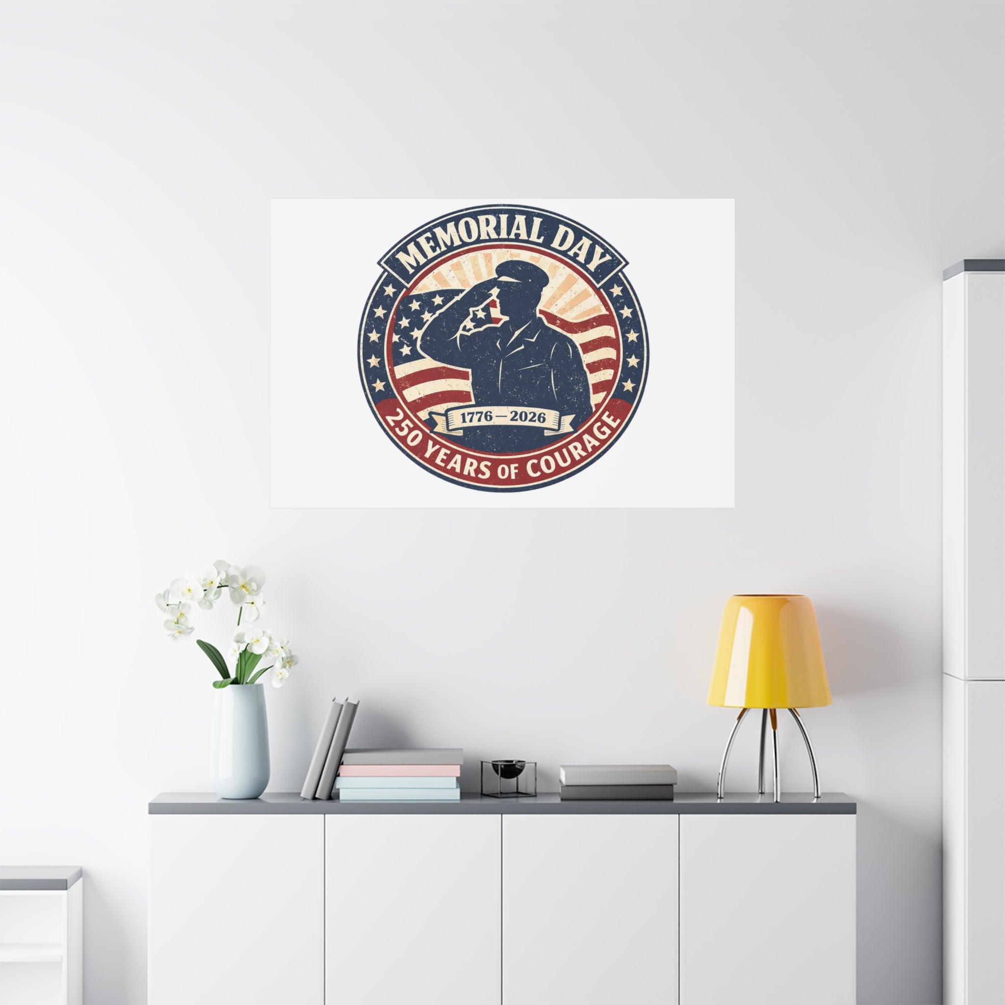 Memorial Day USA 250 Canvas, 1776–2026 Vintage Distressed Patriotic Print