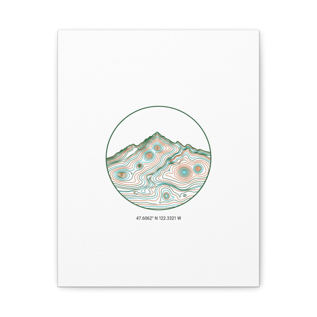 Topographic Contour Line Mountain Canvas, topographic map print | terrain poster