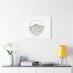 Topographic Contour Line Mountain Canvas, topographic map print | terrain poster
